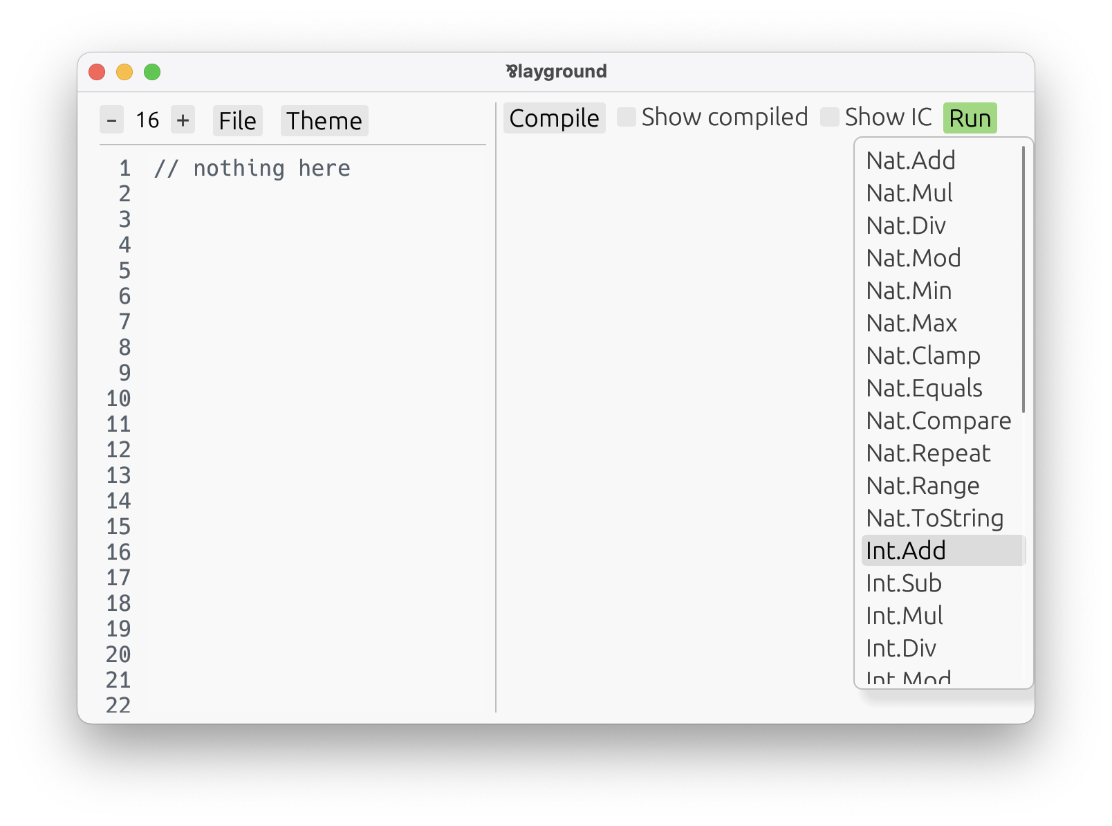 Run on an empty program